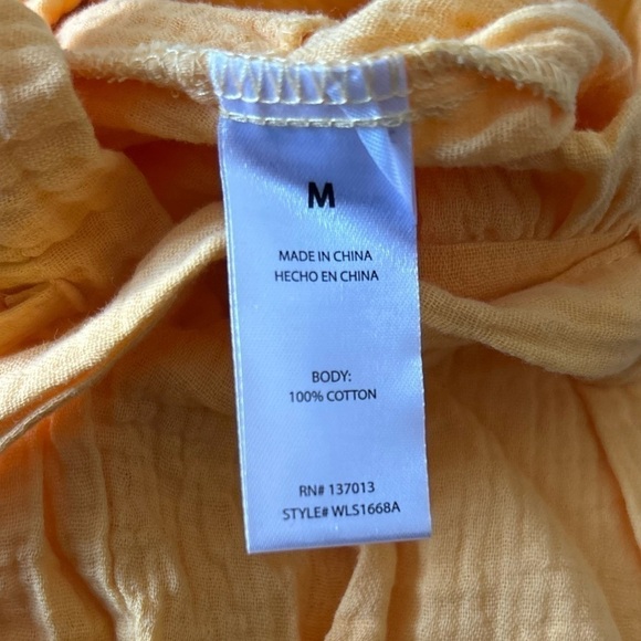 WILDFOX Tie Waist Cotton Gauze Paperbag Shorts- Honeycomb/ Size Medium - Picture 7 of 8